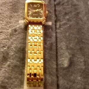 Gold Watch with Black Dial